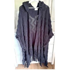 Melrose and Market Black Sweater Wrap Hooded Shawl